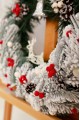 Різдвяний вінок з червоним декором d-40см