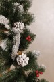 Гірлянда з хвої із засніженими шишками та червоною калиною 2,8м