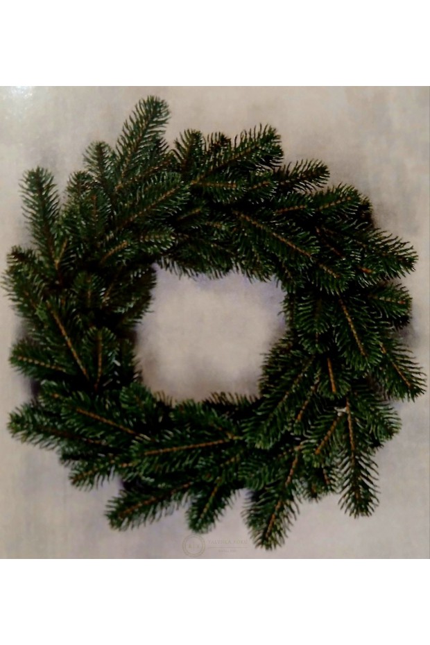 Вінок різдвяний зелений з литої хвої d-40см