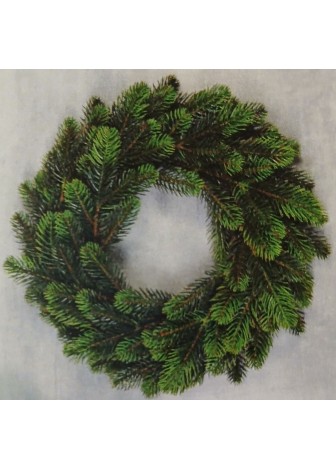 Вінок з литої хвої зелений з салатовими кінчиками  d-40см