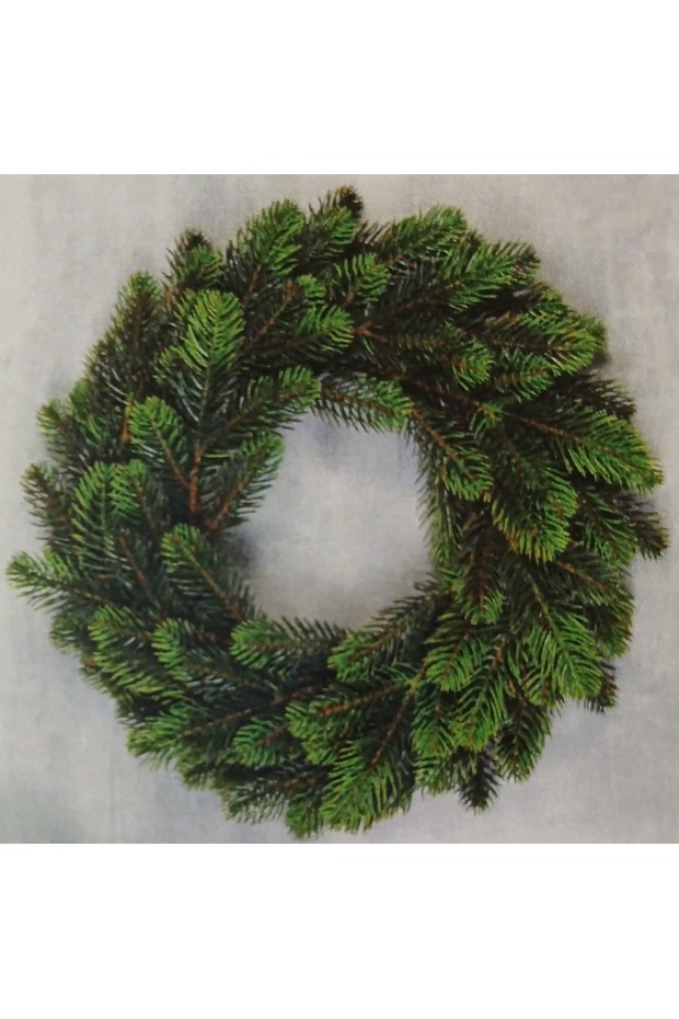 Вінок з литої хвої зелений з салатовими кінчиками  d-40см