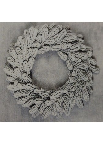 Вінок різдвяний засніжений з литої хвої V3