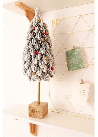 Ялинка в сніжку офіс на дерев'яній підставці 60см