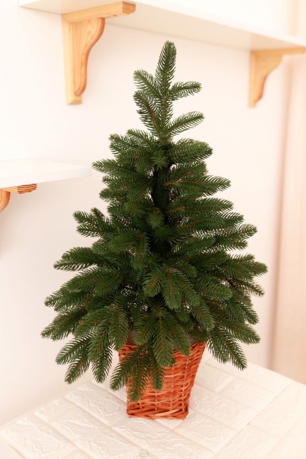 Ялинка лита зелена в горщику з лози 70 см