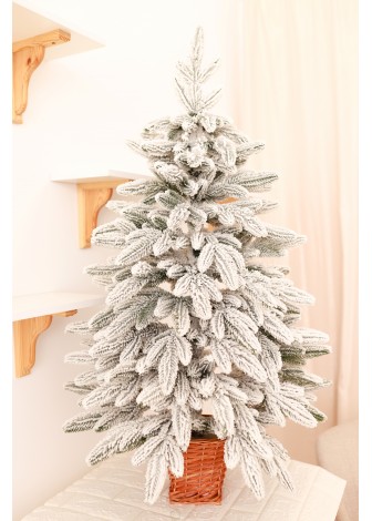 Ялинка лита засніжена в горщику з лози 110 см