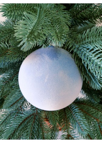 Ялинкові кулі "Оксамит", блакитні, пластик, D 13 см