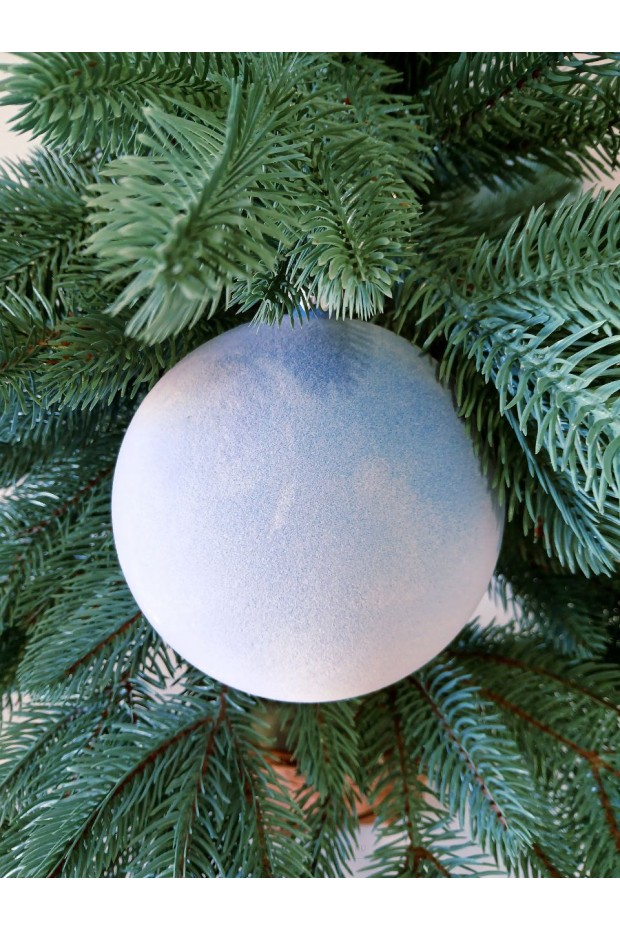 Ялинкові кулі "Оксамит", блакитні, пластик, D 13 см