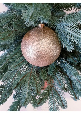 Ялинкові кулі "Блиск", бежеві, пластик, D 13 см