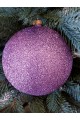 Ялинкові кулі "Блиск", бузкові, пластик, D 13 см