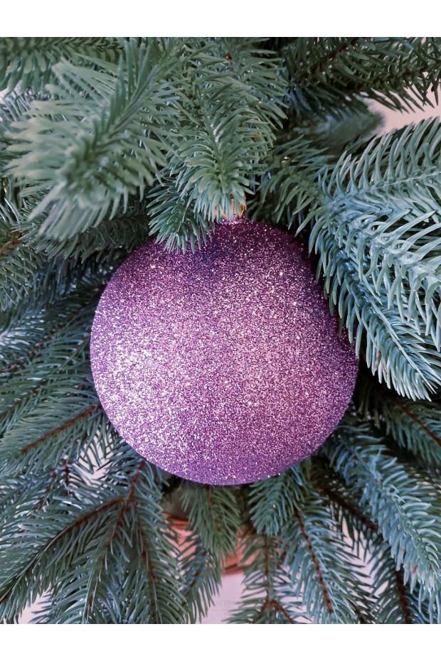 Ялинкові кулі "Блиск", бузкові, пластик, D 13 см
