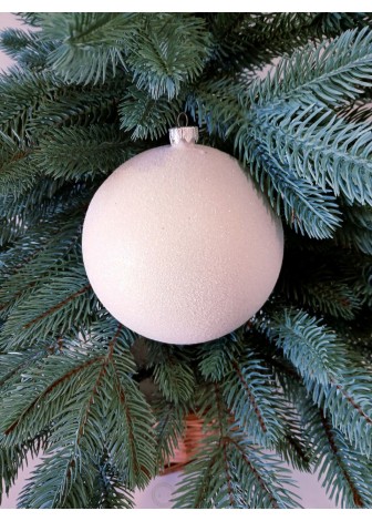 Ялинкові кулі "Блиск", білі, пластик, D 13 см