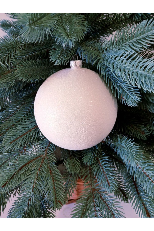 Ялинкові кулі "Блиск", білі, пластик, D 13 см