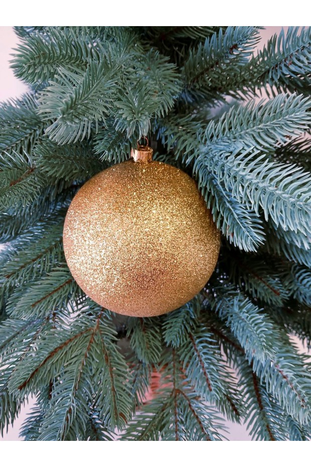 Ялинкові кулі "Блиск", золоті, пластик, D 13 см