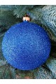 Ялинкові кулі "Блиск", сині, пластик, D 13 см