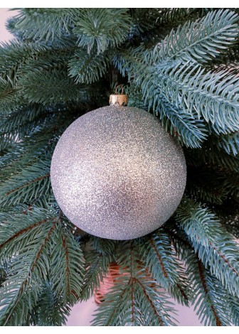 Ялинкові кулі "Блиск", срібні, пластик, D 13 см
