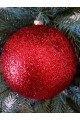 Ялинкові кулі "Блиск", червоні, пластик, D 13 см