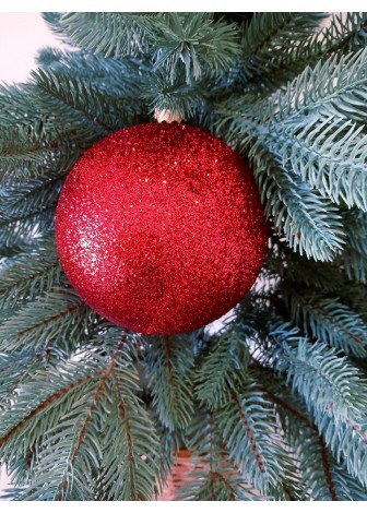 Ялинкові кулі "Блиск", червоні, пластик, D 13 см