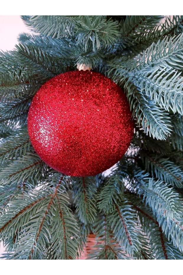 Ялинкові кулі "Блиск", червоні, пластик, D 13 см