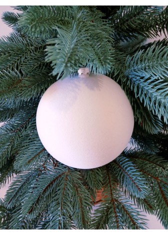Ялинкові кулі "Оксамит", білі, пластик, D 13 см