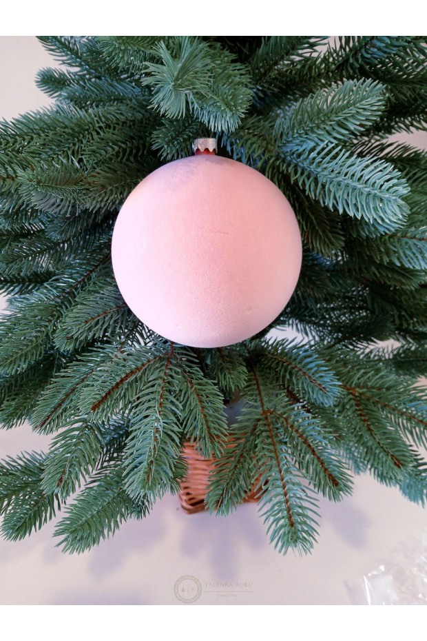 Ялинкові кулі "Оксамит", рожеві, пластик, D 13 см