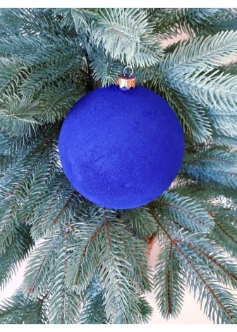 Ялинкові кулі "Оксамит", сині, пластик, D 13 см