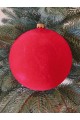 Ялинкові кулі "Оксамит", червоні, пластик, D 13 см