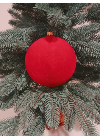 Ялинкові кулі "Оксамит", червоні, пластик, D 13 см