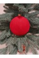 Ялинкові кулі "Оксамит", червоні, пластик, D 13 см