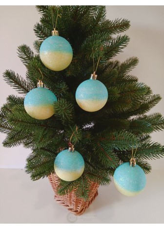 Набір ялинкових куль "Патріот", блиск, пластик, 5 шт, D 6 см