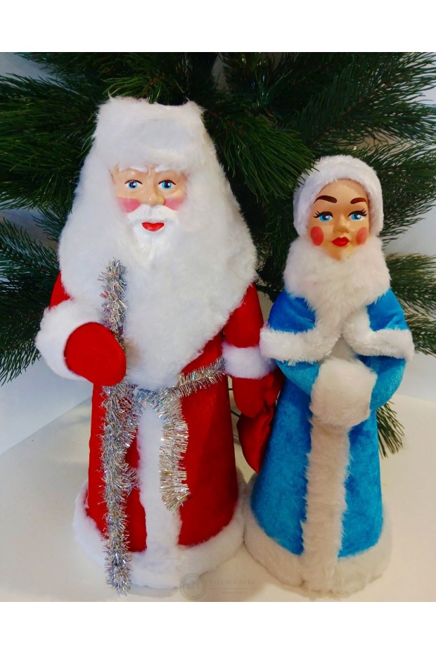 Набір новорічних фігур "Дід Мороз та Снігуронька" під ялинку 50 см