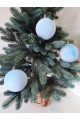 Набір ялинкових куль "Оксамит", блакитні, пластик, 3 шт, D 10 см