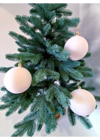 Набір ялинкових куль "Оксамит", білі, пластик, 3 шт, D 10 см