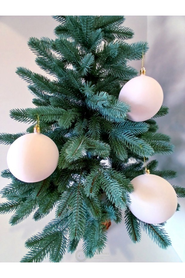 Набір ялинкових куль "Оксамит", білі, пластик, 3 шт, D 10 см