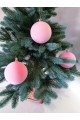 Набір ялинкових куль "Оксамит", рожеві, пластик, 3 шт, D 10 см