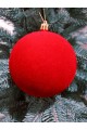 Набір ялинкових куль "Оксамит", червоні, пластик, 3 шт, D 10 см