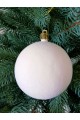 Набір ялинкових куль "Оксамит", білі, пластик, 4 шт, D 8 см