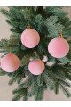 Набір ялинкових куль "Оксамит", рожеві, пластик, 4 шт, D 8 см