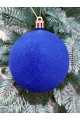 Набір ялинкових куль "Оксамит", сині, пластик, 4 шт, D 8 см