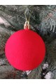 Набір ялинкових куль "Оксамит", червоні, пластик, 4 шт, D 8 см