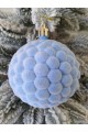 Набір ялинкових куль "Бульбашка", оксамит, блакитні, пластик, 4 шт, D 8 см