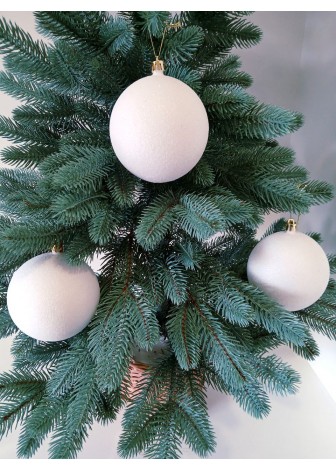 Набір ялинкових куль "Блиск", білі, пластик, 3 шт, D 10 см