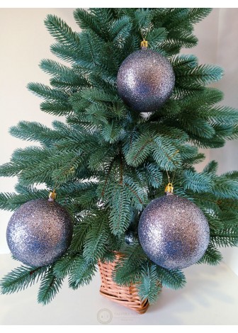 Набір ялинкових куль "Блиск", граніт, пластик, 3 шт, D 10 см