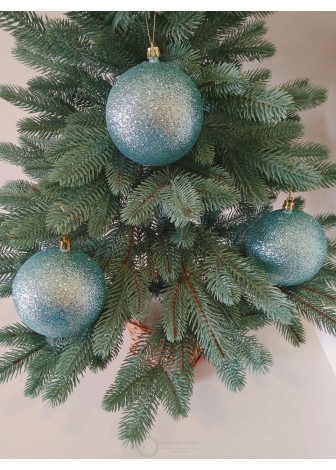 Набір ялинкових куль "Блиск", м'ятні, пластик, 3 шт, D 10 см