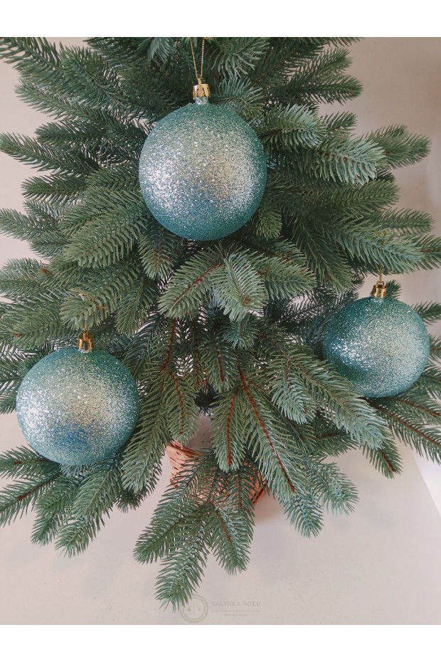 Набір ялинкових куль "Блиск", м'ятні, пластик, 3 шт, D 10 см
