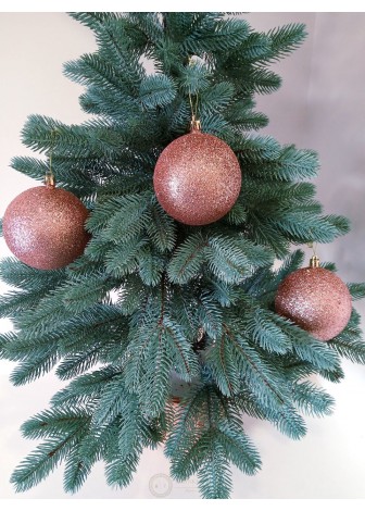 Набір ялинкових куль "Блиск", рожево-золоті, пластик, 3 шт, D 10 см