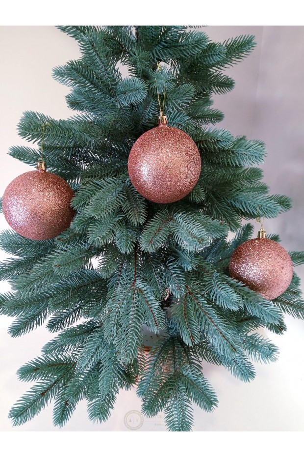 Набір ялинкових куль "Блиск", рожево-золоті, пластик, 3 шт, D 10 см