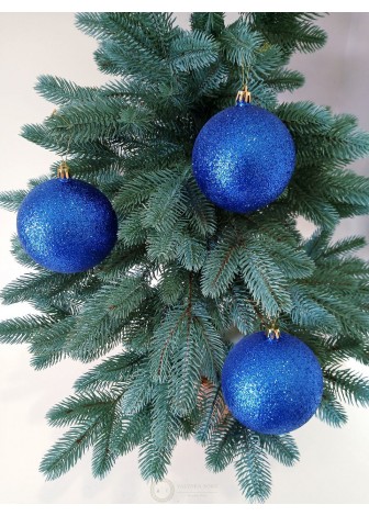 Набір ялинкових куль "Блиск", сині, пластик, 3 шт, D 10 см