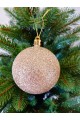 Набір ялинкових куль "Блиск", бежеві, пластик, 4 шт, D 8 см