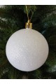Набір ялинкових куль "Блиск", білі, пластик, 4 шт, D 8 см