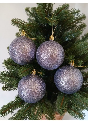 Набір ялинкових куль "Блиск", граніт, пластик, 4 шт, D 8 см